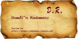 Domán Radamesz névjegykártya